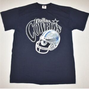 Logo Athletic Dallas Cowboys NFL Football Navy Blue Y2K Vintage Graphic Shirt